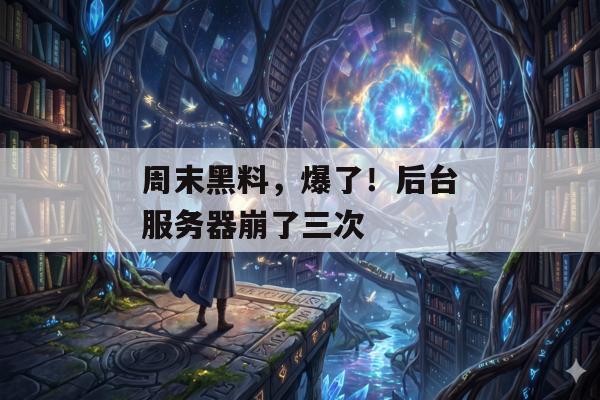 周末黑料，爆了！后台服务器崩了三次